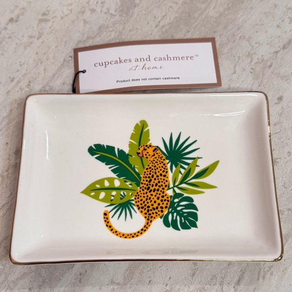 cupcakes & cashmere Other - cupcakes and cashmere - at home Leopard Ceramic Catchall Tray NWT